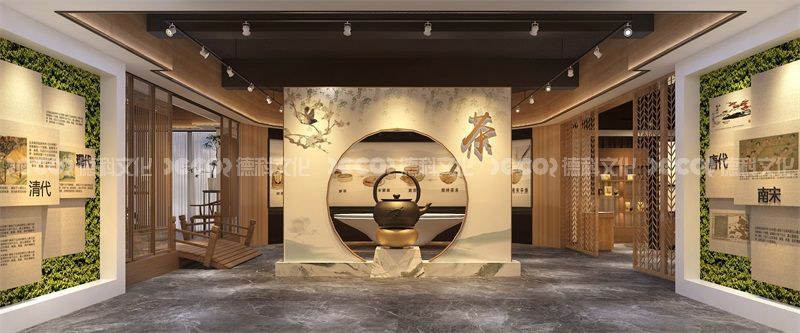 在茶文化展館設(shè)計(jì)中如何設(shè)計(jì)一個(gè)適合展示茶葉與農(nóng)業(yè)發(fā)展的結(jié)合的區(qū)域？